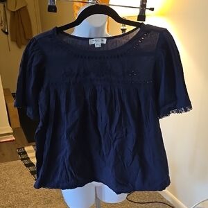 Beachlunchlounge Navy Blue Relaxed Boxy Blouse
